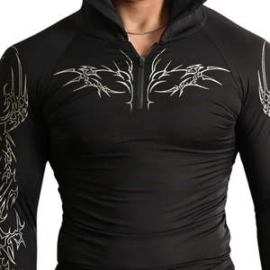 Camiseta de Compresión Personalizada para Hombre, Manga Larga, Color Carbón, Cuello Redondo, Ajustada, para Gimnasio, Entrenamiento, Deporte, Ropa Deportiva, Capa Base - Product Image 6