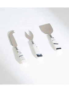 Trending Style Black White Resin Handle Stainless Steel Blade <b>Cheese</b> <b>Knife</b> <b>Set</b> Manual Dishwasher Safe - Product Image 3
