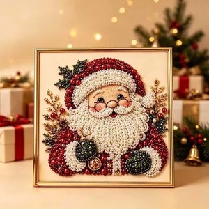 Kit de Peinture Diamant Perle Noël Chapeau de Père Noël – Art Perlé Coloré sur Toile Décorative – Ensemble Créatif pour Cadeau de Fêtes - Product Image 3
