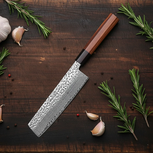 Damascus Steel <b>Knife</b> <b>Set</b> 6Piece Wood Handle Handmade <b>Sharp</b> Chef <b>Knives</b> Japanese Style Damascus Steel Straight Edge Ambidextrous - Product Image 5