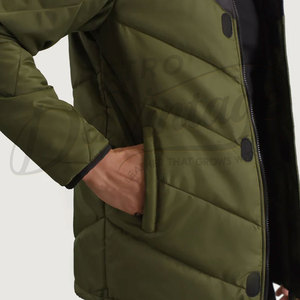 Chaqueta de invierno para hombre de dos tonos, con capucha, estilo parka, informal, cálida, acolchada, cortavientos, para uso en exteriores. - Product Image 5