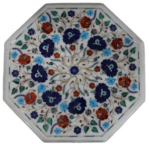 Mesa de Centro Tradicional y Duradera con Incrustaciones de Mármol para Sala de Estar - Product Image 4