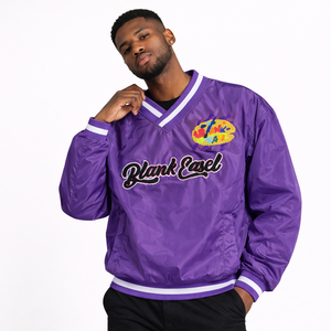 Chaqueta Cortavientos Azul Retro Y2K con Cuello en V para Hombre, Estilo Urbano Vintage, Sudadera con Logotipo Personalizado, Ropa Exterior de Nailon, Sudaderas con Capucha al por Mayor - Product Image 6