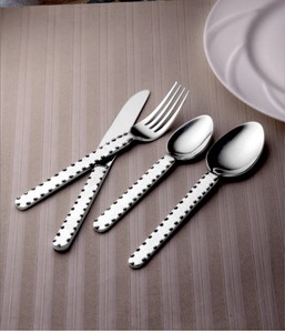 Juego de cubiertos de acero inoxidable con acabado martillado, cuchara, tenedor, cuchillo, elegante vajilla para hoteles y restaurantes - Product Image 2
