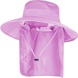 Chapeau de pêcheur en maille personnalisé, chapeau de plage anti-UV, chapeau bob rose avec rabat pour le cou, protection UV réglable pour la pêche et la chasse - Product Image 1