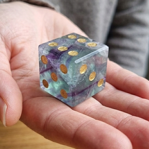 Stone Rainbow Fluorite D6 <b>Dice</b> Cube Natural Gemstone Crystal Stone D6 <b>Dice</b> Engraved Stone Custom <b>Dice</b> <b>Sets</b> - Product Image 5
