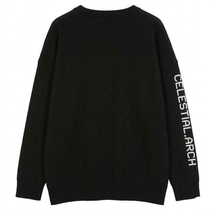 Pull à col rond pour homme avec logo personnalisé sur le devant, en coton 100%, motif à motifs, anti-boulochage, respirant, séchage rapide - Product Image 2