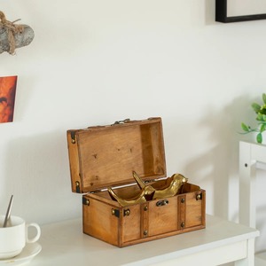 Rustic Wooden Trunk Chest Perfect For <b>Clothes</b> Bedding Travel Items And Household Storage Solutions Handcrafted From India - Product Image 2
