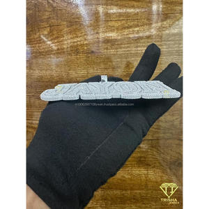 Colgante Personalizado JAYON con Letras en Bloque, Completamente Engastado con Moissanita VVS en Plata de Ley 925 - Product Image 6