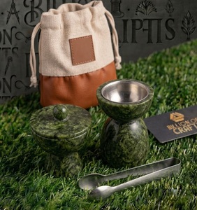 Quemador de incienso Mabkhara de resina premium con caja de Oud, estuche de transporte y pinzas de acero inoxidable, set de fragancia árabe para el hogar - Product Image 1