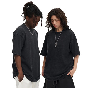 เสื้อยืดสตรีทแวร์ผ้าฝ้ายโอเวอร์ไซส์สำหรับผู้ชายเสื้อยืดแขนสั้นพิมพ์ลายวินเทจสะพายไหล่100% | ขายส่งตามสั่ง - Product Image 2