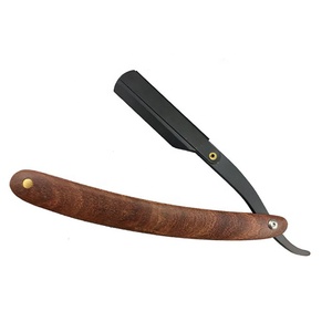 มีดโกนหนวดตัดผมขอบตรงสัมผัสของช่างฝีมือพร้อมที่จับไม้และใบมีดตัดผมโดยหินสีเทา - Product Image 2