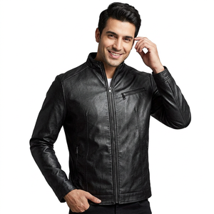 High Street Style Stylish Leather <b>Jackets</b> Windproof and Protective with Stand Collar <b>Letter</b> Pattern <b>jacket</b> for <b>men</b> - Product Image 6