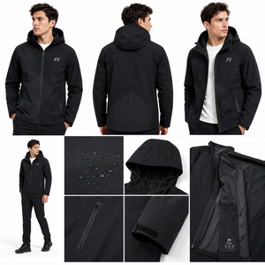 Chaqueta deportiva con capucha para hombre, talla grande, para exteriores, con protección solar, impermeable, de nailon elástico, de secado rápido, para correr. - Product Image 4