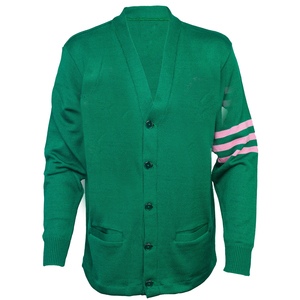 Custom College Wear <b>Cardigan</b> <b>Sweater</b> Long Sleeve green <b>Cardigan</b> with Embroidery logo Knitted <b>Sweater</b> <b>Cardigan</b> - Product Image 1