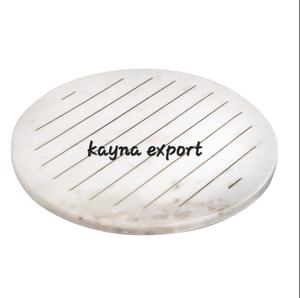 Plateau à bords dorés design corail Plateau de service élégant en marbre - Product Image 3