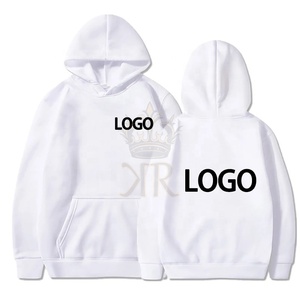 Sweat-shirts à capuche personnalisés pour hommes en polaire léger et doux avec des poches latérales amples, épaules tombantes, motif uni pour l'hiver - Product Image 2