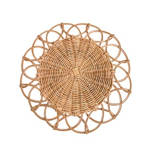 Eco-friendly Bohemian Style Non-Toxic Handwoven Rattan Placemat for Dining Decoration <b>Charger</b> <b>Plate</b> Tableware Customized Made - Product Image 1