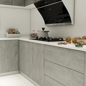 Cuisine modulaire personnalisée JY Project, style européen, en PVC brillant, avec structure en MDF, plan de travail stratifié, ensemble RTA, garantie 5 ans - Product Image 4