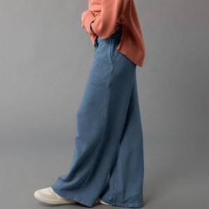 Pantalones de yoga acampanados de algodón de pierna ancha para mujer al por mayor, con cintura alta y cordón, estilo urbano, joggers 2026 - Product Image 4