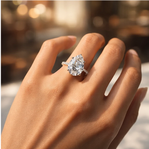 Anillos de plata al por mayor con corte de pera para mujer, anillos de plata S925 para boda y compromiso para mujer - Product Image 5