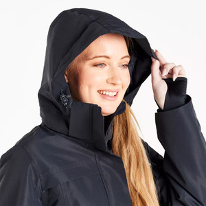 Equestrian Horse <b>Coat</b> Quick Dry 300gsm Dry Microfibre Sherpa Fleece <b>Lined</b> black long <b>coat</b> - Product Image 4