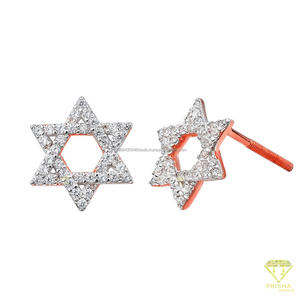 Magnifiques boucles d'oreilles clous géométriques en diamant de laboratoire, argent sterling 925, bijoux brillants et étincelants pour femmes - Product Image 2