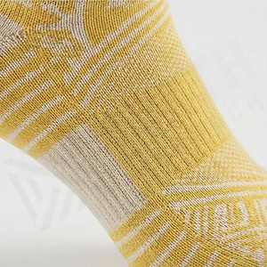 Yellow Geometric Pattern Ankle Socks Breathable Knitted for Daily Casual Wear Adults - Product Image 5