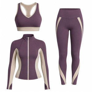 Ensembles de yoga respirants 3 pièces pour femmes, légers et extensibles, vêtements de fitness, marque privée, faible MOQ, fabriqués au Pakistan - Product Image 1