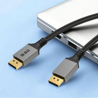 Câble DP 80Gbps UHBR20 2.1 en cuivre étamé avec gaine PVC et blindage tressé, personnalisé OEM pour moniteur d'ordinateur, fabriqué au Vietnam