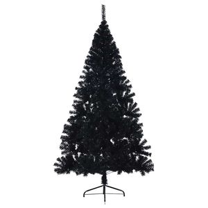 Sapin de Noël artificiel pré-éclairé de 94,5 pouces avec 300 LED, lumières de Noël en PVC noir - Product Image 5