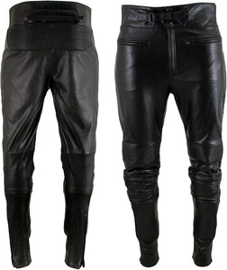 Pantalones de Carreras Samroz Sports para Hombre, de Cuero Vacuno Negro Premium, Manga Larga, con Protección de Rodilla con Armadura CE, para Todas las Temporadas - Product Image 1