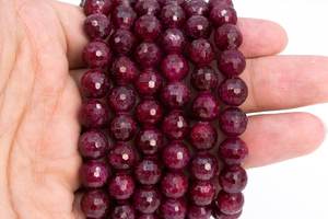 Cuentas de piedras preciosas de rubí, cuentas sueltas redondas microfacetadas rojas para hacer joyas, pulseras, collares, suministros para manualidades DIY - Product Image 3