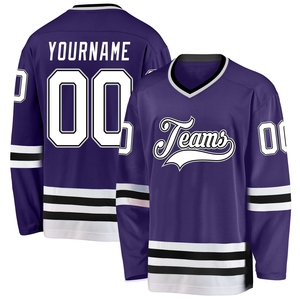 Wholesale Best Selling <b>Top</b> Quality Direct Industry Custom Black Red-White Christmas Santa Claus 3D Hockey Lace Neck Jersey - Product Image 4