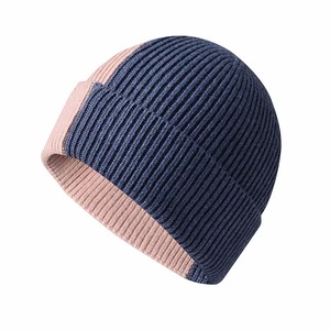 Bonnet en laine tricoté de haute qualité avec logo brodé personnalisé, chaud pour l'hiver, unisexe, pour le ski et les activités de plein air, bonnet côtelé à revers - Product Image 1