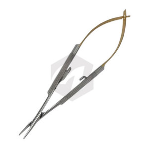 Porte-aiguilles dentaire manuel Castroviejo 5 1/2 pouces, surface diamantée, acier inoxydable, certifié CE, garantie 5 ans - Product Image 4