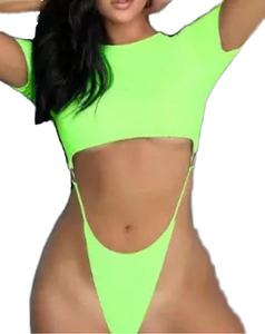Traje de Baño de Una Pieza Sexy para Mujer, con Espalda Descubierta y Manga Corta, para Playa y Actividades al Aire Libre - Product Image 3