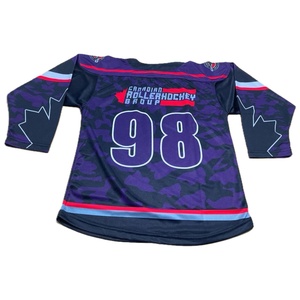 Camiseta de hockey sobre hielo transpirable de manga larga personalizada para hombre, ropa de malla sostenible con logotipo de equipo, camiseta de hockey sobre hielo con nombre OEM - Product Image 2