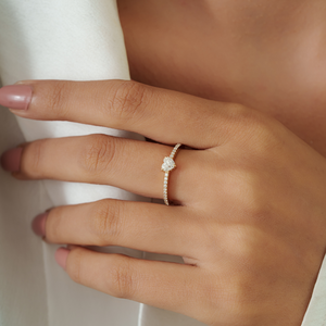Anillo Apilable de Diamantes 100% Naturales, Diseño Minimalista Elegante, Joyería Fina Brillante para Uso Diario, Oro Amarillo Sólido de 14K - Product Image 2