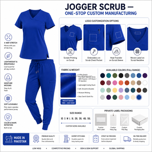Poplin <b>Stretch</b> Fabric <b>Cargo</b> Pocket Jogger <b>Pants</b> Relaxed Fit Nursing Scrub Uniform Custom Printed Logo OEM Manufacturer Hospital - Product Image 4