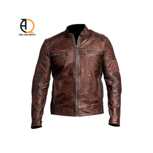 Chaqueta de Cuero de Talla Grande al por Mayor para Uso en Exteriores, Chaqueta de Cuero con Cuello Vuelto para Hombre - Product Image 3
