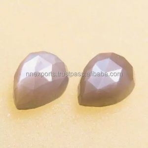 AAA Grade 5mm x 7mm Naturel Brun Moonstone Rose Cut Poire Cabochon Lisse En Gros Semi-Précieux Pierres Précieuses En Vrac Du Fabricant - Product Image 3
