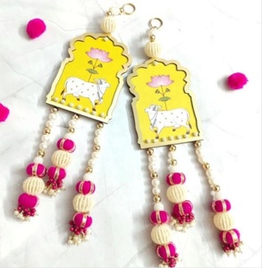 Nueva llegada Shubh Labh puerta lateral colgantes diseño de vaca con borla para la decoración de la puerta/Diwali decoración de la boda - Product Image 1