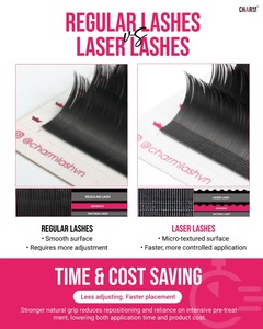 Extensions de cils en cachemire Charmlash en gros, cils laser en velours, cils volume russe, ruban adhésif personnalisé, diverses épaisseurs - Product Image 3