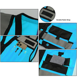 Chaleco de Seguridad Reflectante para Hombre, Alta Visibilidad, Bolsillos Amplios, Impermeable, para Trabajo y Construcción, Etiqueta Personalizada - Product Image 5
