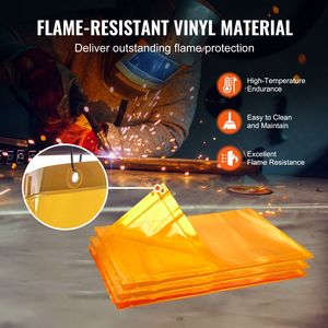 Schermo per saldatura in vinile ignifugo a 3 pannelli 6x8 con 12 schermi a tendina girevoli per protezione saldatura - Product Image 4