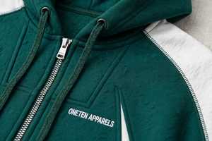 Sweat-shirt et pantalon de sport 2 en 1 pour homme, vert et blanc, respirant, à capuche, fermeture éclair intégrale, coupe ample - Product Image 6