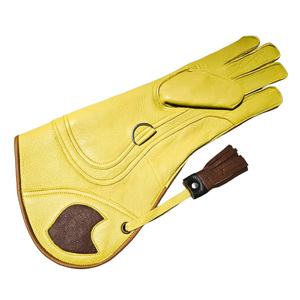 Guante de Cetrería de Cuero de Primera Calidad para Halcones, Guantes de Cuero Puro para Caza de Águilas, Entrenamiento de Aves, Mascotas y Águilas - Product Image 1