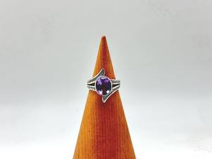 Bague en améthyste de style vintage en argent sterling 925 oxydé, faite à la main, pierre de naissance de février, bijou cadeau - Product Image 5