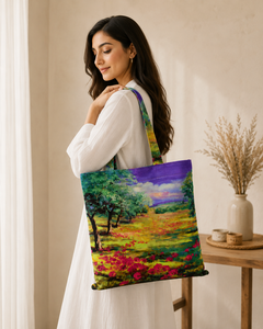 Sac fourre-tout en velours de luxe à imprimé tropical - Design personnalisable, léger, facile à transporter, fermeture magnétique pour le shopping, les voyages et l'usage quotidien - Product Image 4
